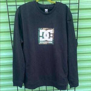 DC Black Sweatshirt with Camo Logo
